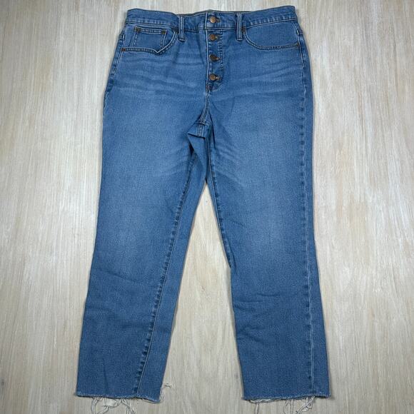 J Crew Essential Straight Jean Denim Women's Blue High Rise Casual Jeans 32 - Picture 1 of 15